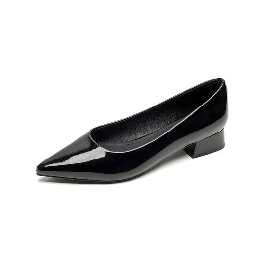 Damen elegante Ballerinas mit spitzem Zehenbereich und komfortablem Blockabsatz R&B