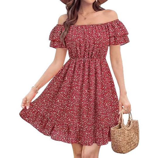 Damen lässiges Sommerkleid mit Rüschendetails R&B