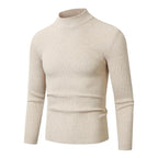Herren eleganter Rollkragenpullover mit feiner Rippstruktur R&B