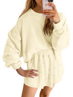 Damen Sportliches Sweatshirt- und Rock-Set R&B