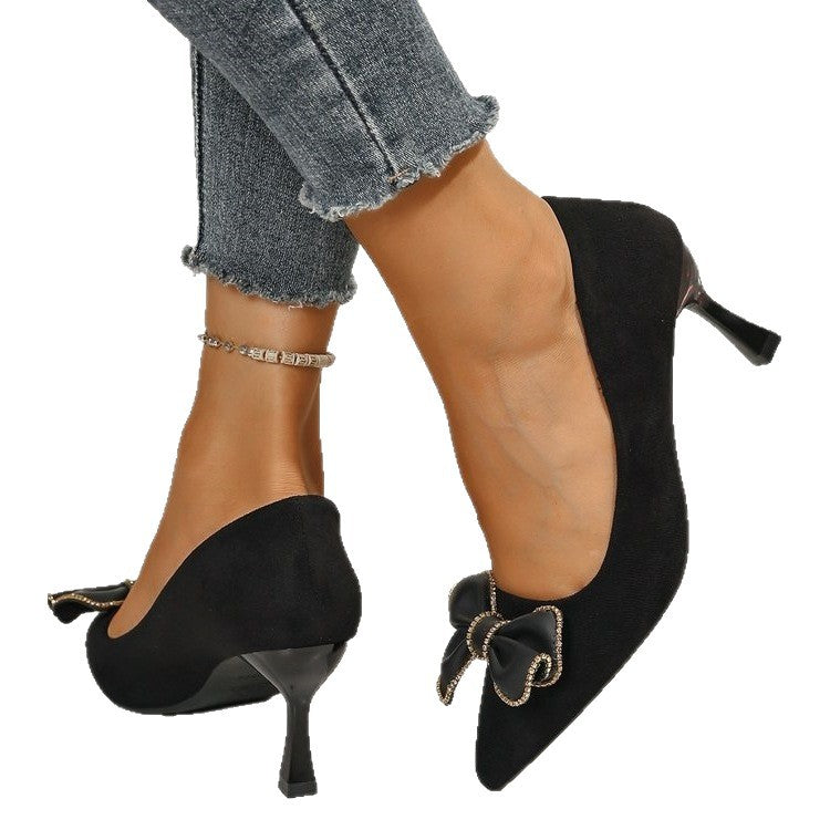 Damen elegante Pumps mit modischer Schleifen-Applikation R&B