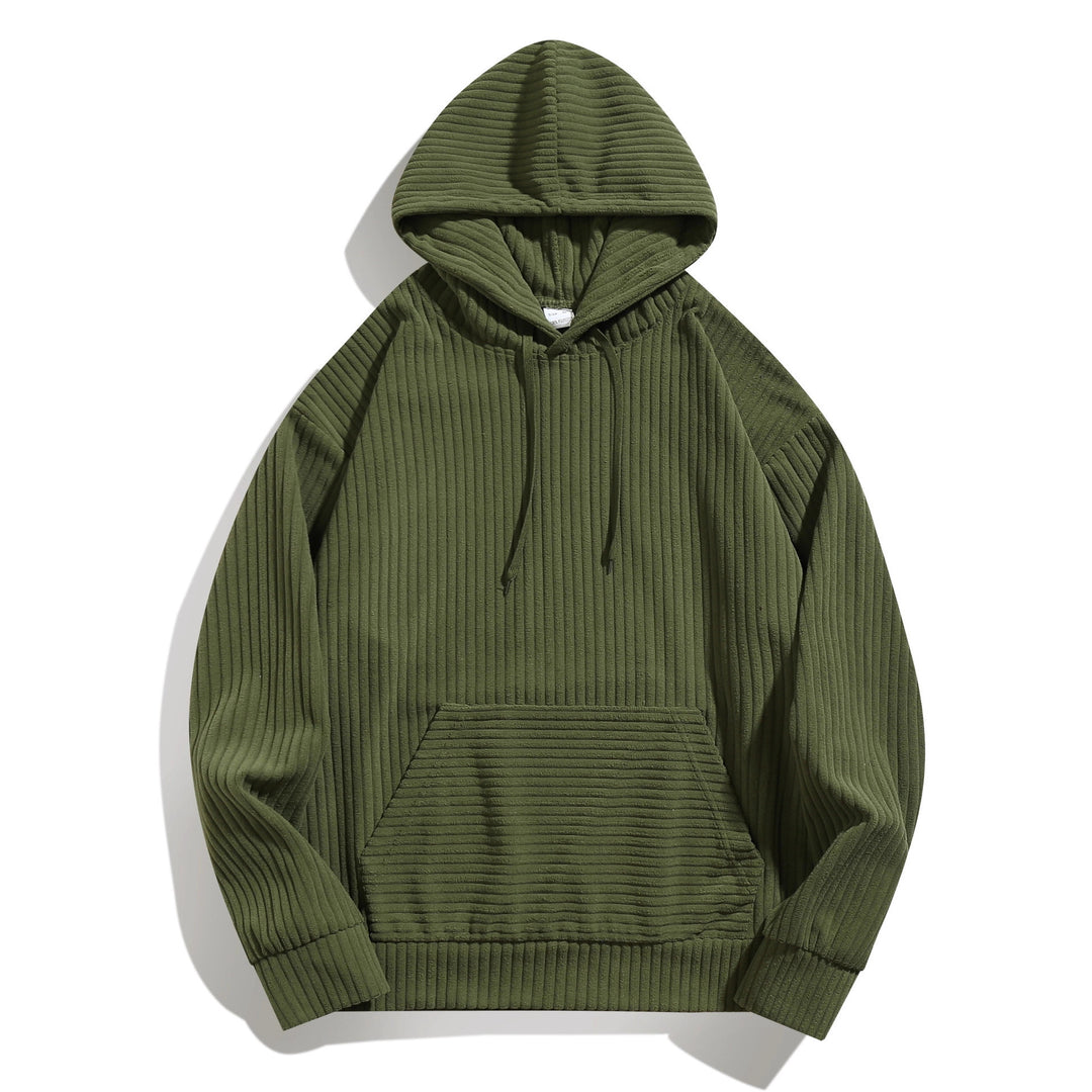 Herren Kapuzenpullover mit strukturierter Ripp-Textur und praktischen Taschen R&B