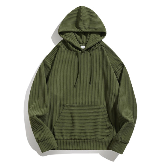 Herren Kapuzenpullover mit strukturierter Ripp-Textur und praktischen Taschen R&B