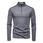 Herren nan Funktions-Langarmshirt mit Stehkragen und halbem Reißverschluss R&B