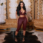 Damen Modisches Sportoutfit mit gepunktetem Design und figurbetonter Passform R&B