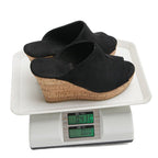 Damen Wedge-Pantoletten aus samtigem Material mit Korksohle R&B