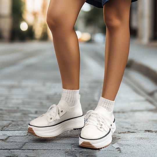 Damen Sportliche Plateau-Sneaker mit atmungsaktiver Oberseite R&B