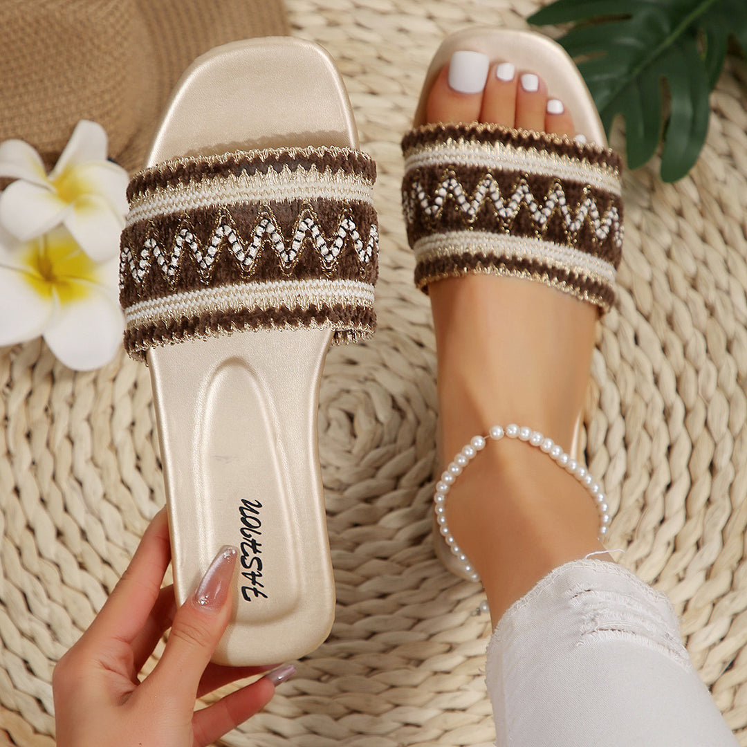 Damen modische Riemchen-Sandalen mit dekorativem Detail R&B