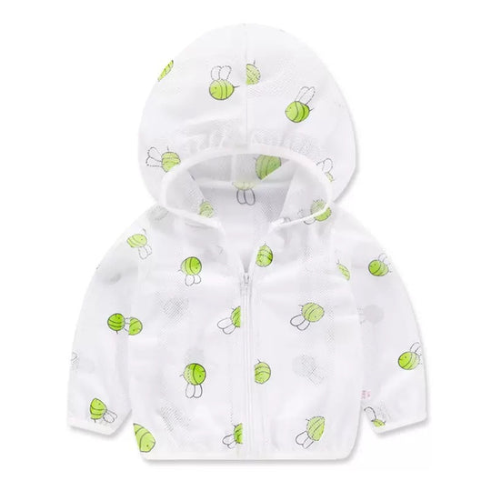 Unisex nan leichte kapuzen mesh sonnenschutzjacke mit süßem bärendruck R&B