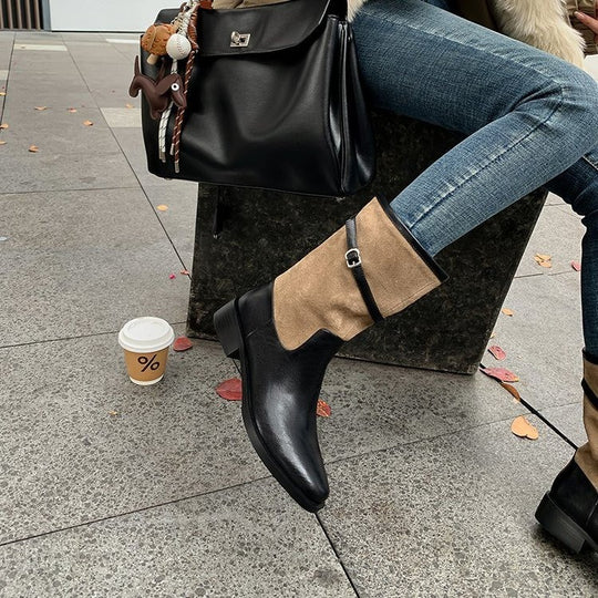 Damen modische Stiefel mit variabler Schaftbreite und bequemem Innenfutter R&B