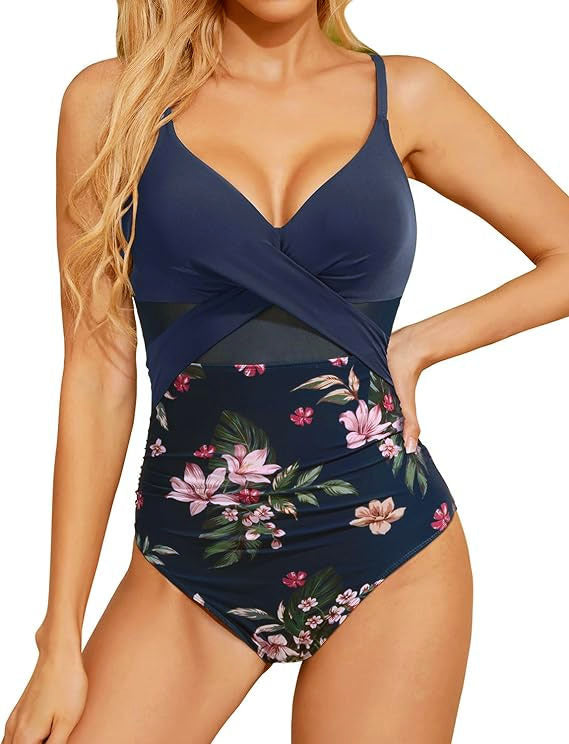 Damen Hochwertiger Einteiler Badeanzug mit trendigen Cut-Out-Details R&B