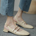 Damen Sling-Ballerinas mit doppeltem Riemchen und komfortablem Blockabsatz R&B