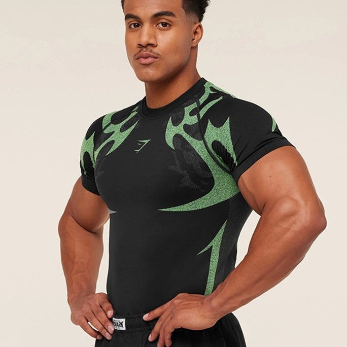 Herren nan nahtloses formgR&Bendes Funktionsshirt mit Kompressionseffekt und ergonomischen Muskelzonen R&B