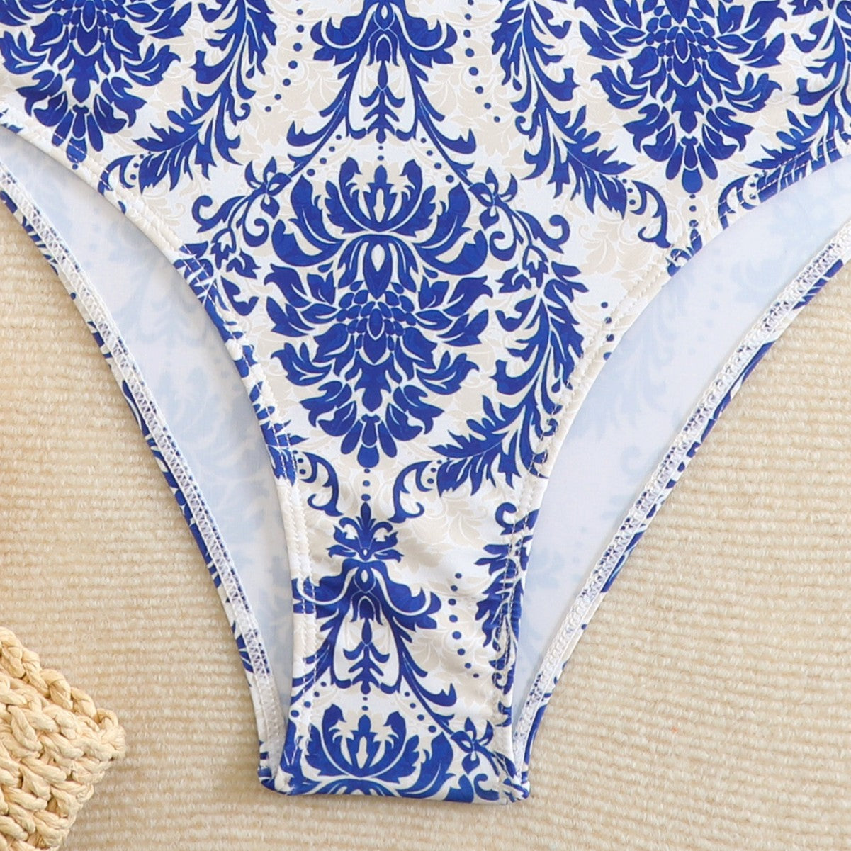 Damen eleganter Einteiler Badeanzug mit romantischem Blumenmuster R&B