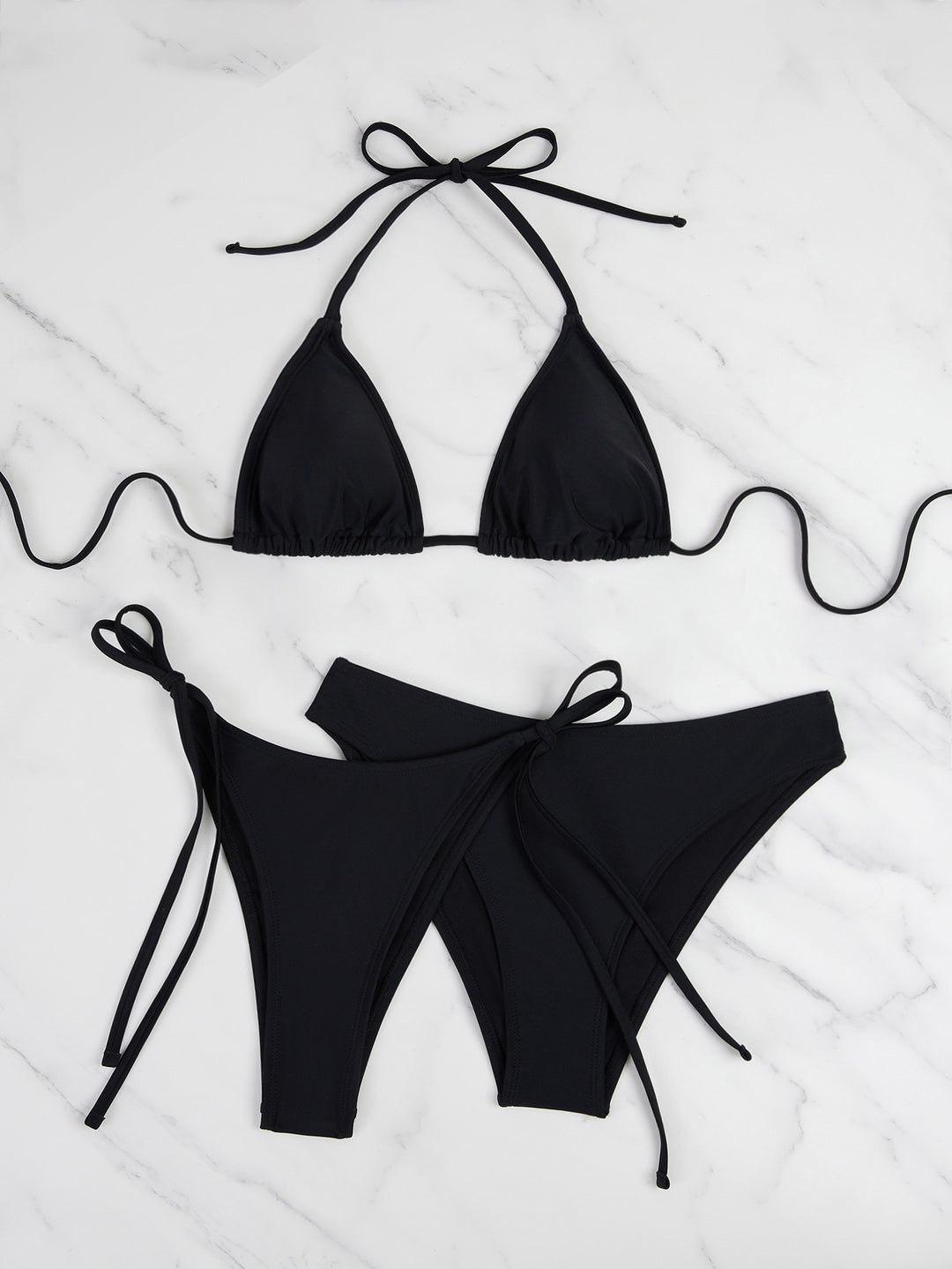 Damen Triangel-Bikini mit anpassbaren Bändern und hohen Beinausschnitten R&B
