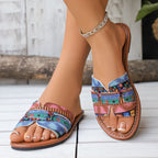 Damen Sommerliche Pantoletten mit funkelndem Design und ergonomischer Fußbettung R&B