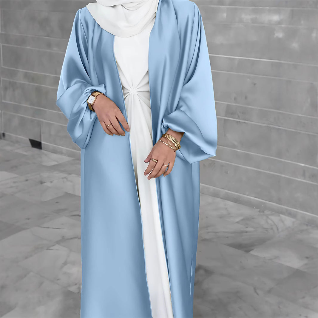 Damen Elegante Satinjacke mit weit geschnittenen Ärmeln R&B