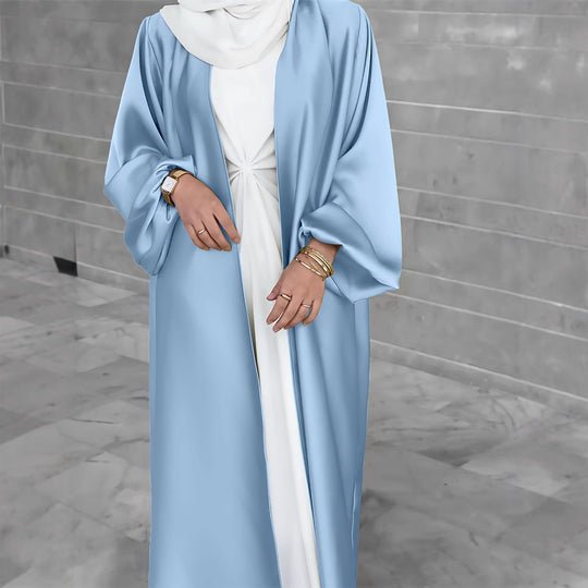Damen Elegante Satinjacke mit weit geschnittenen Ärmeln R&B