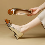 Damen Plateau-Pumps mit dekorativem Schnallen-Design