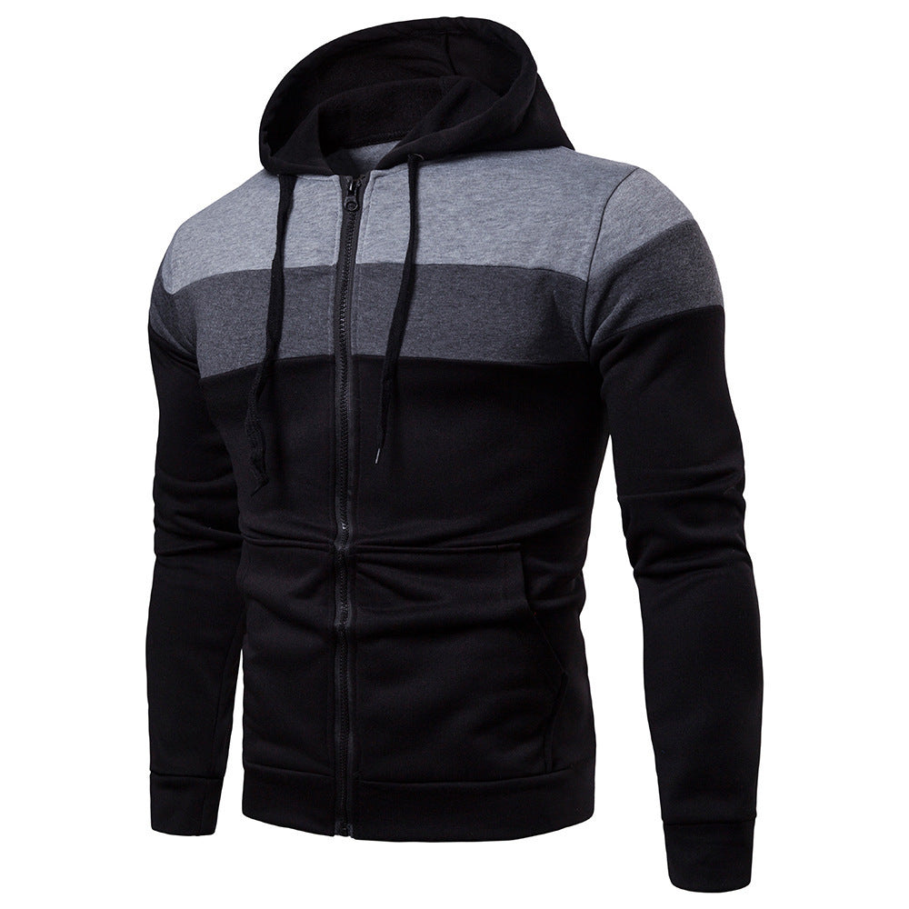 Herren sportliche Kapuzenjacke mit Farbblockdesign R&B