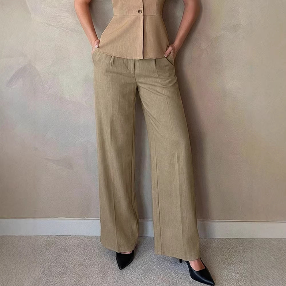 Damen Elegante Palazzo-Hose mit hohem Bund und schickem Schnitt R&B