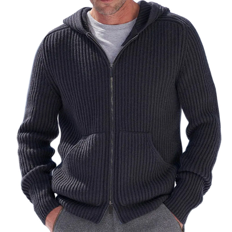 Herren Strickjacke mit strukturierter Oberfläche und praktischen Taschen R&B