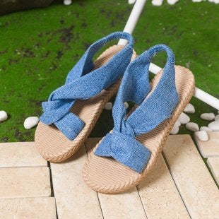 Damen Riemchensandalen mit elegantem Schleifen-Design und bequemem Fußbett R&B