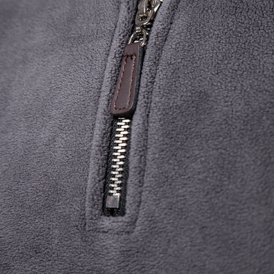 Herren nan leichter Fleece-Troyer mit Kurzreißverschluss und Stehkragen R&B