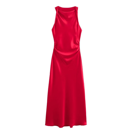 Damen elegantes Sommerkleid mit fließendem Schnitt und charmanten Rüschendetails R&B