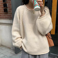Damen Gemütlicher Oversized Pullover aus hochwertiger Baumwolle mit Rippdetails