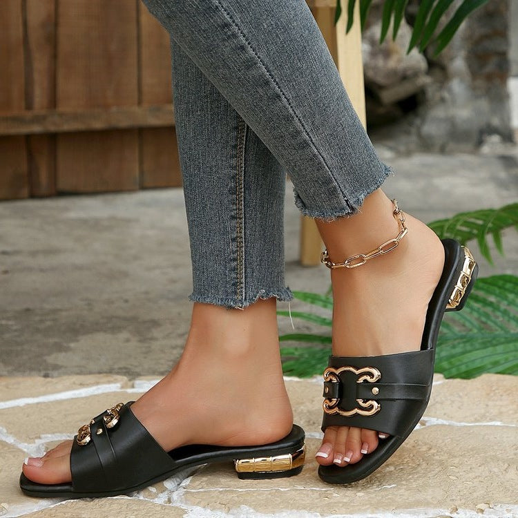 Damen modische Riemchensandalen mit luxuriöser Schmuckverzierung R&B