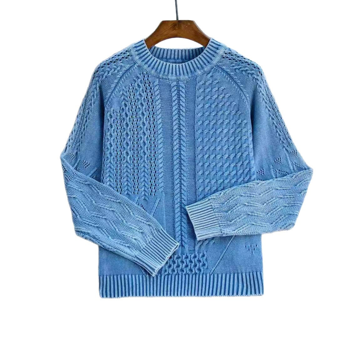 Damen Eleganter Grobstrickpullover mit kunstvollem Design R&B