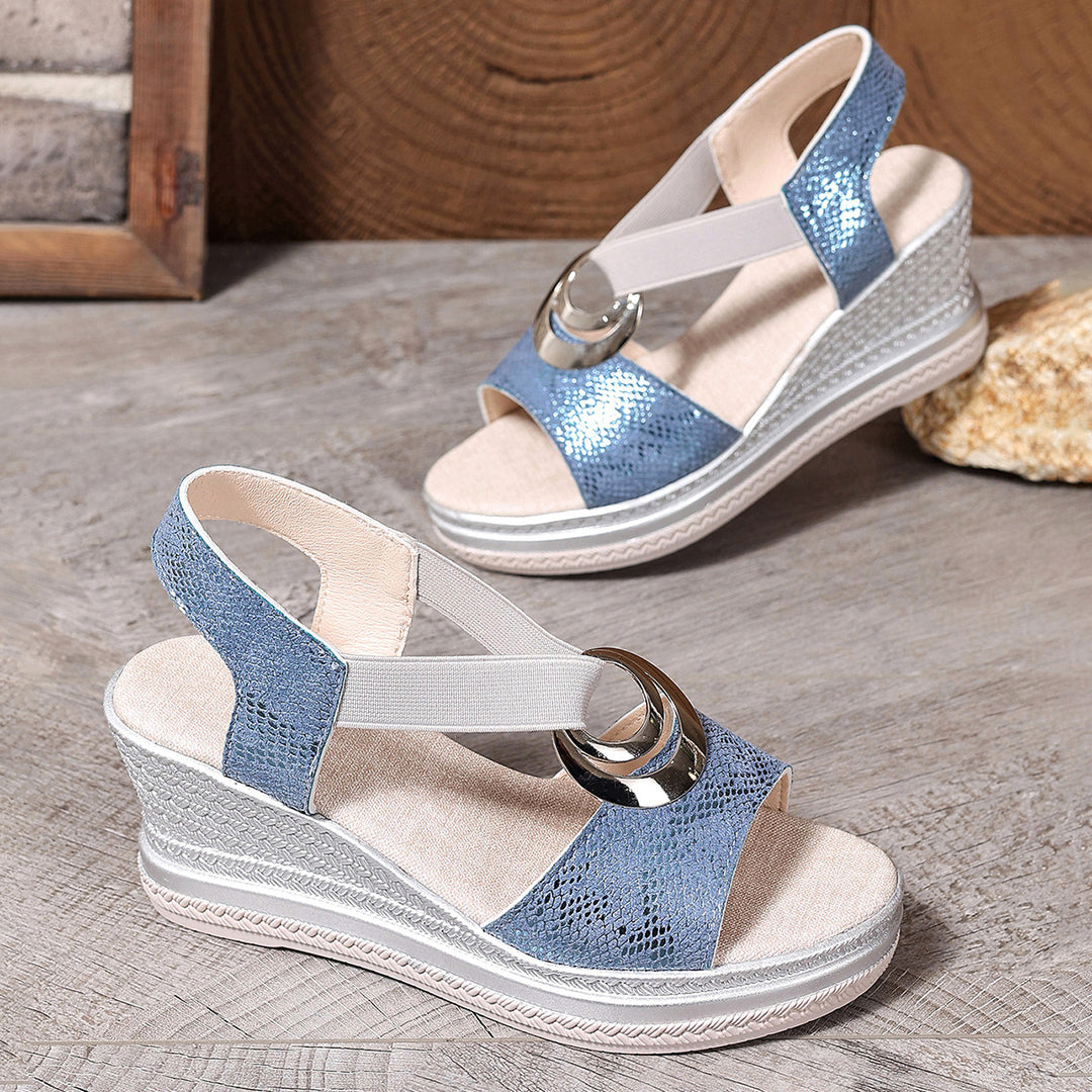 Damen modische Plateau-Sandalen mit stylishem Verschluss R&B