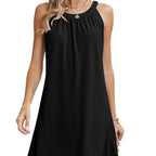 Damen lässiges Sommerkleid mit Spitzendetails und Hängeschlaufe R&B