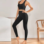 Damen Hochbund-Leggings aus atmungsaktivem Material mit figurformendem Effekt