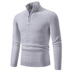 Herren Strickpullover mit modernem Stehkragen und strukturiertem Design