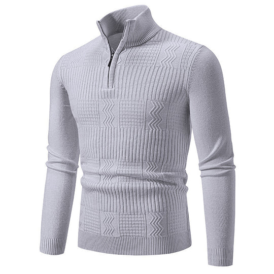 Herren Strickpullover mit modernem Stehkragen und strukturiertem Design R&B