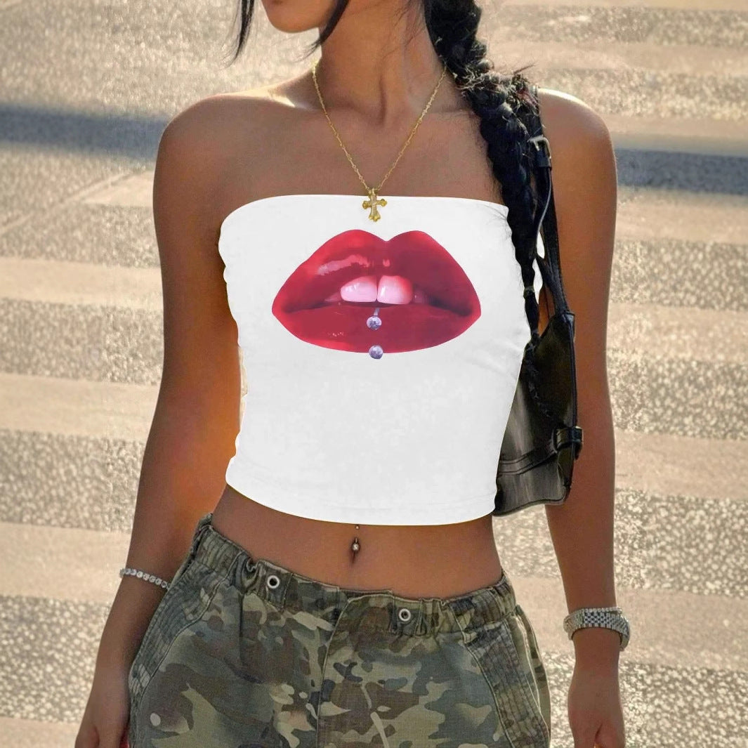Damen Bandeau-Top mit elastischem Material und figurbetontem Schnitt R&B