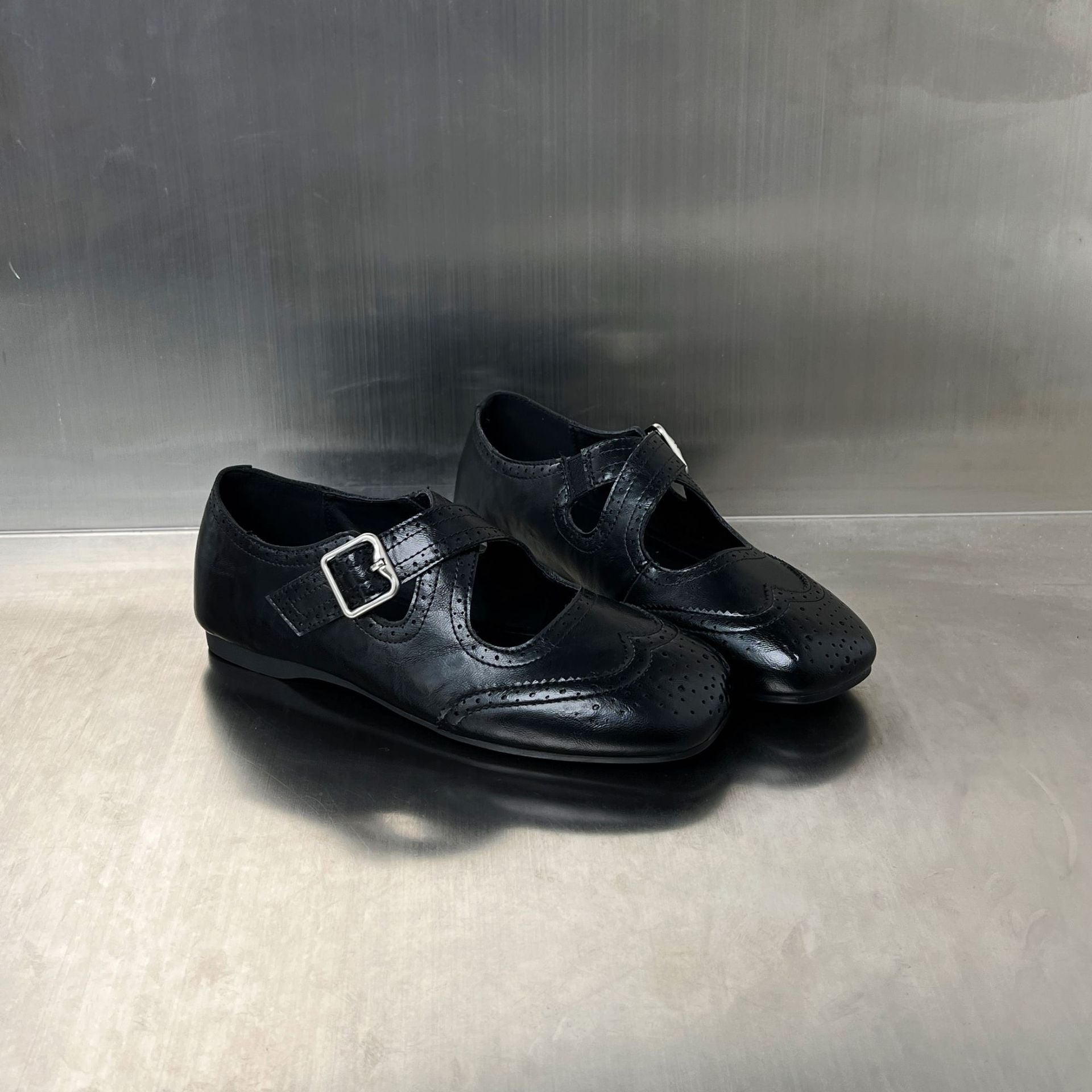 Damen elegante Ballerinas mit modischer Schnallenverzierung und atmungsaktivem Innenfutter R&B