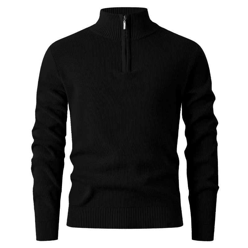 Herren Pullover mit Stehkragen und zusätzlichem Reißverschluss R&B