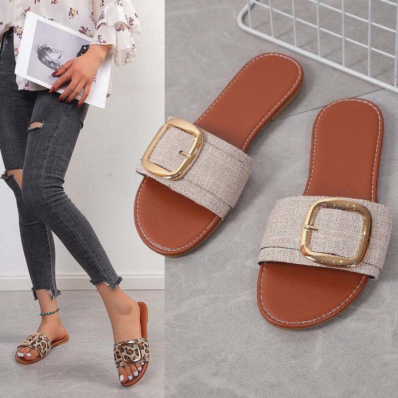 Damen modische Slipper mit eleganter Schnallen-Details R&B