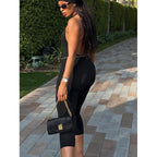 Damen Eleganter und figurbetonter Jumpsuit mit hochgeschlossenem Kragen R&B
