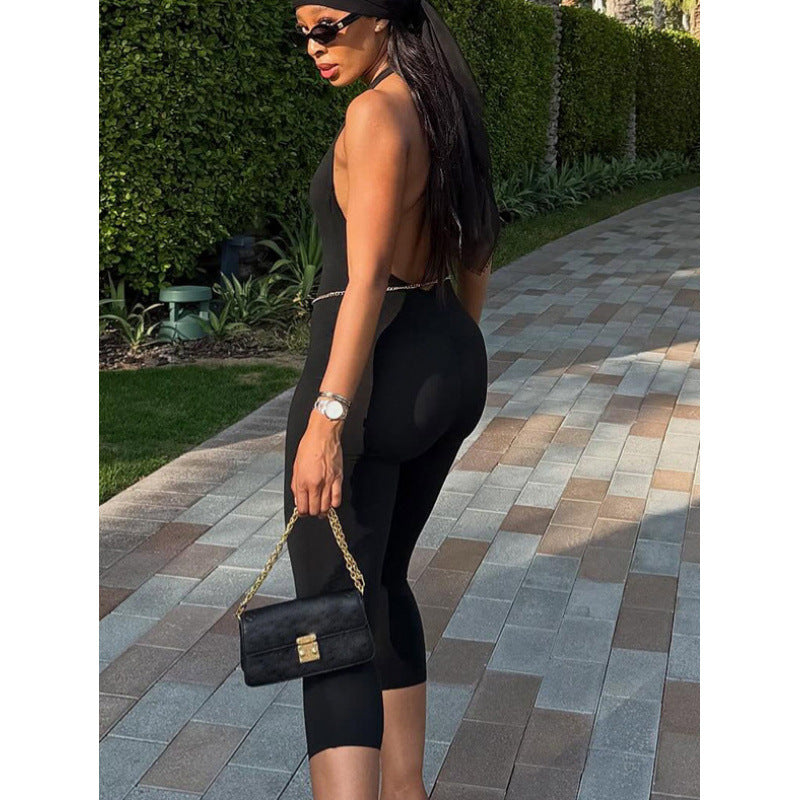 Damen Eleganter und figurbetonter Jumpsuit mit hochgeschlossenem Kragen R&B
