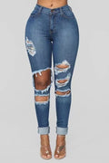 Damen Skinny-Jeans mit Riss-Design