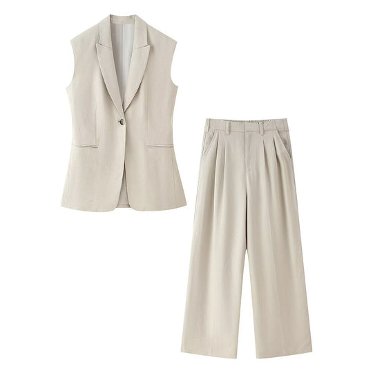 Damen weit High-Waist Hose mit eleganter Faltenlegung und komfortablem Schnitt R&B