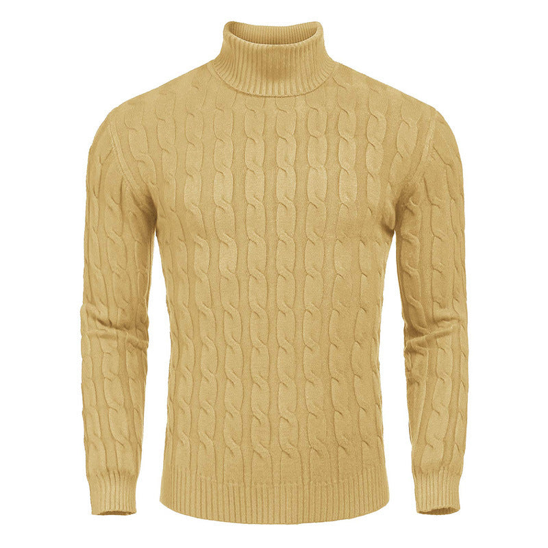 Herren modischer Rollkragenpullover mit Zopfmuster R&B