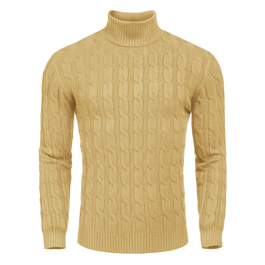 Herren modischer Rollkragenpullover mit Zopfmuster R&B