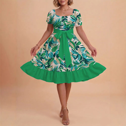 Damen Kleid mit tailliertem Schnitt und verspieltem Blumenmuster R&B