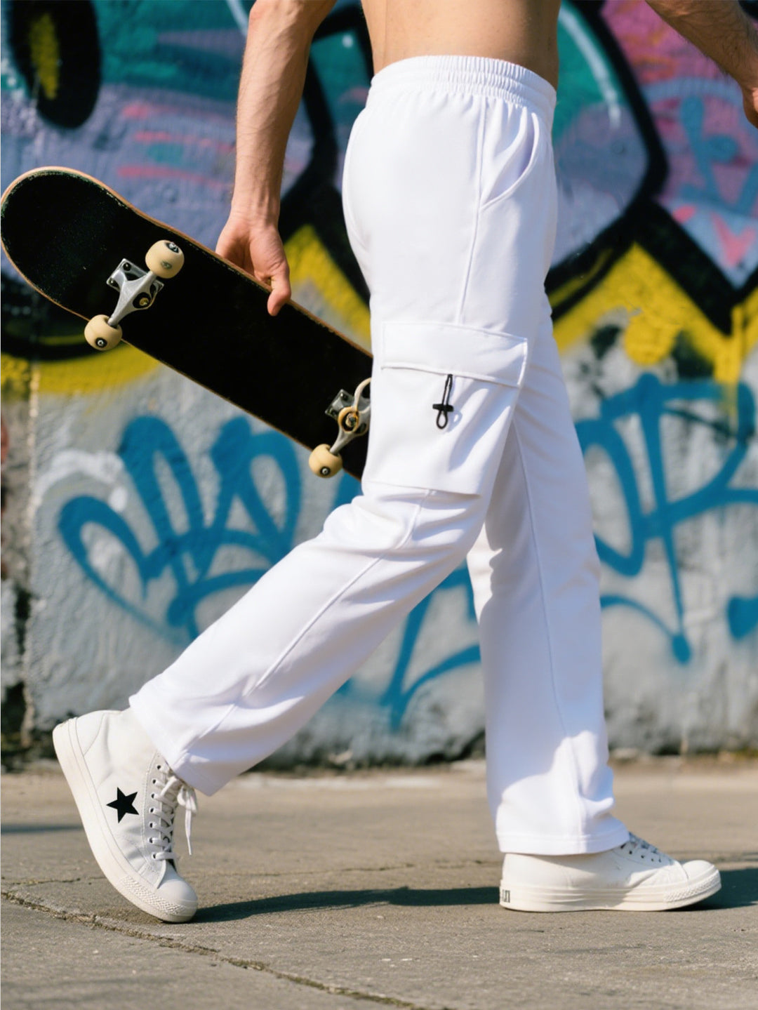 Herren Sportliche Cargo-Hose mit praktischen Taschen und elastischem Bund R&B
