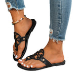 Damen Zehentrennersandalen mit elegantem Verzierungsdesign und bequemem Fußbett R&B